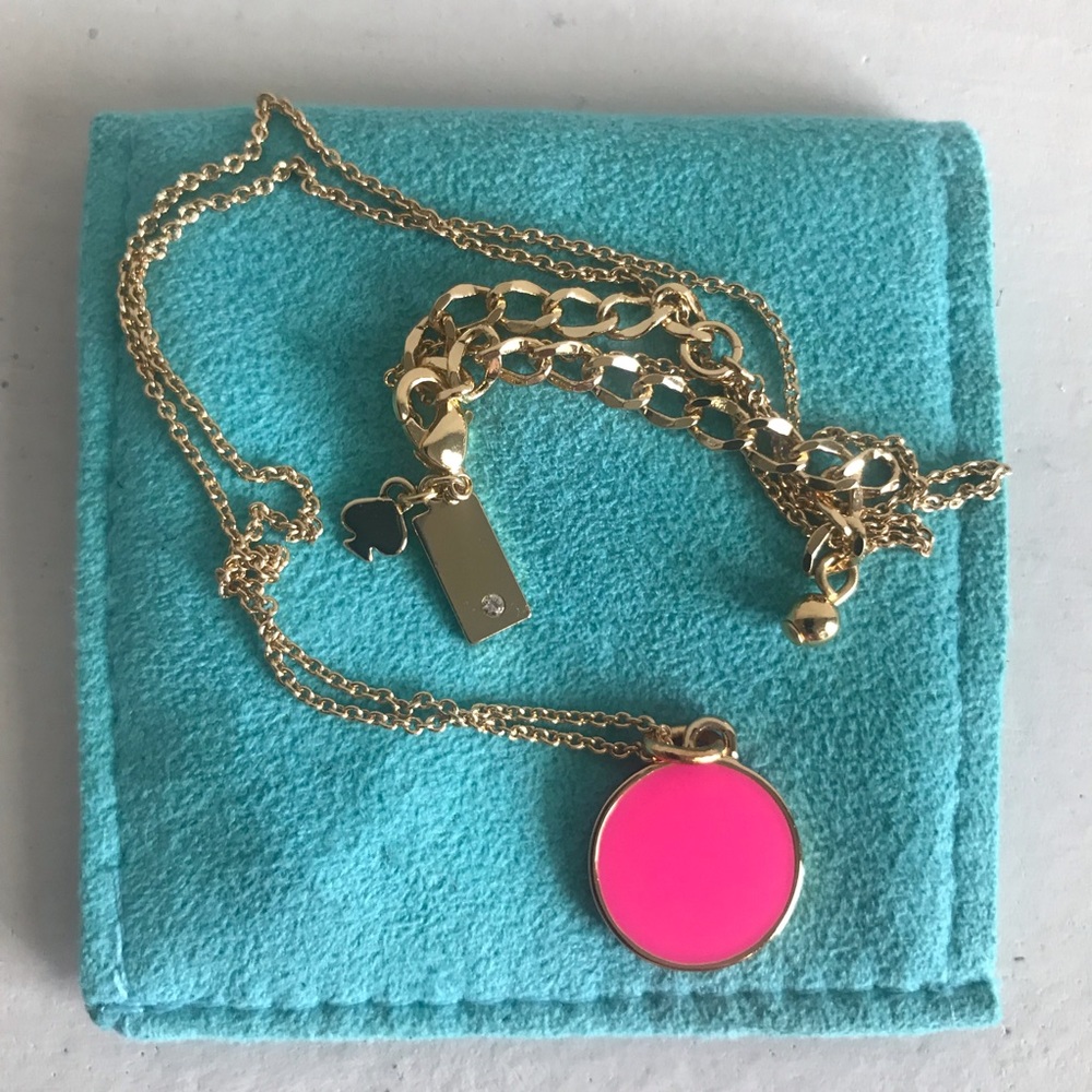 Kate Spade Hot to Trot Pink Enamel Necklace